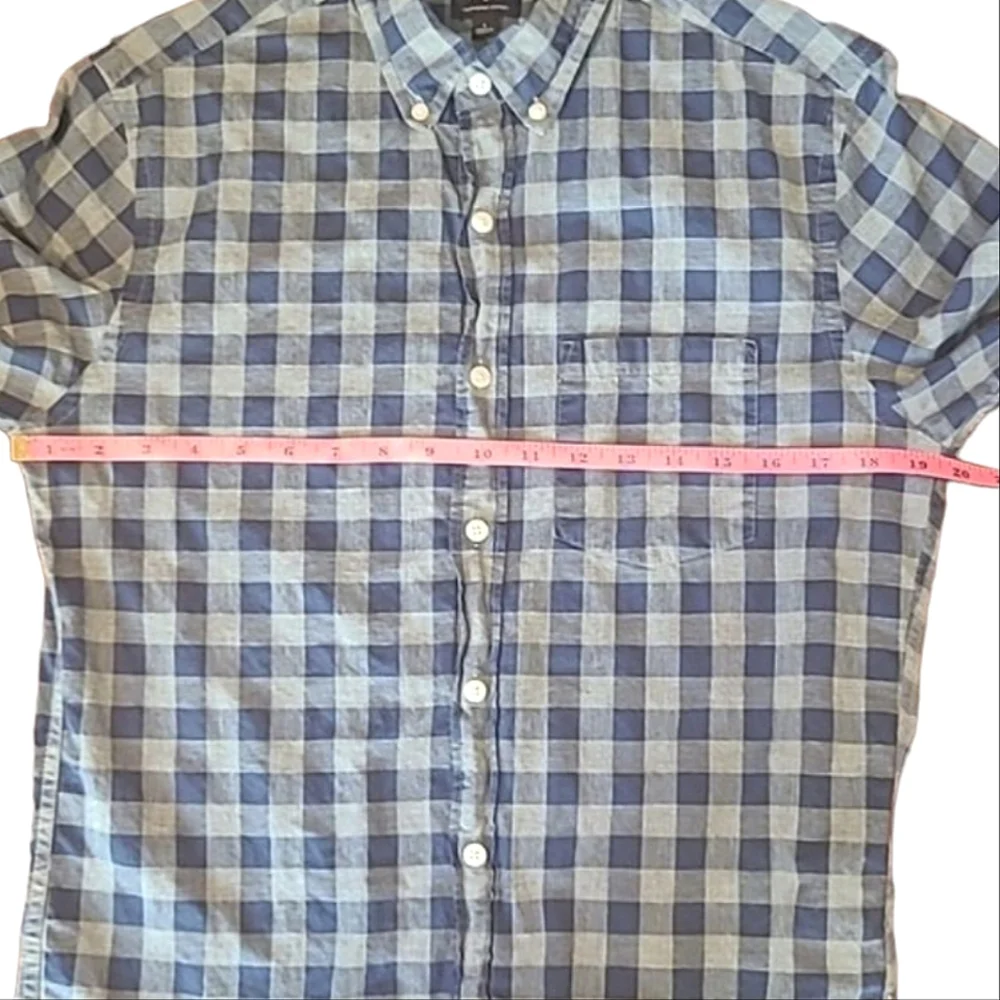 J. Crew Heathered Cotton Plaid Dress Shirt Collared Button Up Checkered Top Sm.